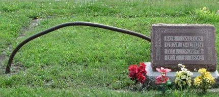 Gravestone and pipe on the bandits' grave